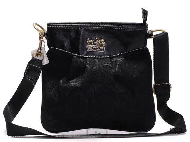 Coach Logo C Monogram Small Black Crossbody Bags EQV